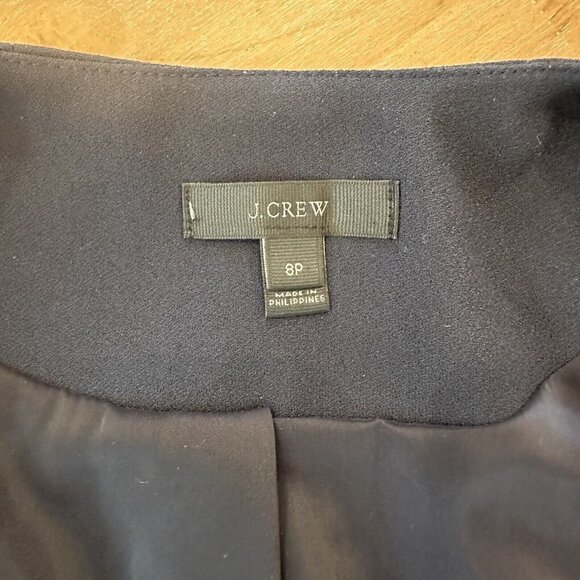 J Crew Women’s Navy Blue Long Sleeve Double Breasted Blazer Suit Jacket Size 8P - Picture 11 of 15